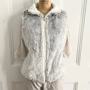 Y2K Faux Fur Zip Up Jacket Vest